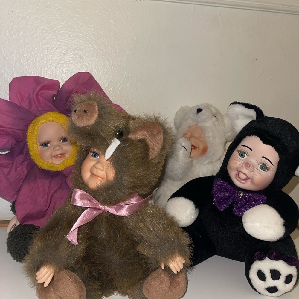 GEPPEDDO CUDDLE KIDS Collectible Doll "Billy Boar" Plush 9" 2000 Set Of 4 Differ